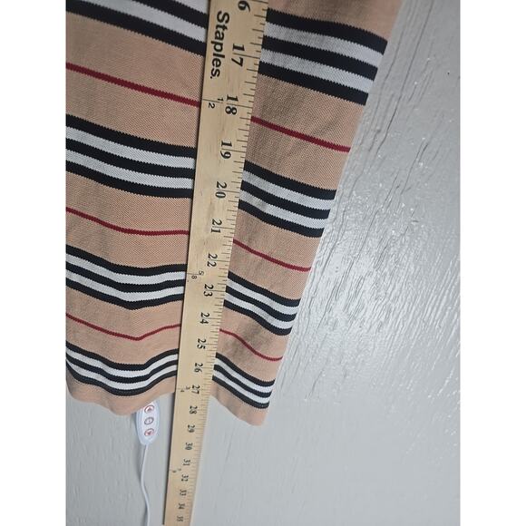 BURBERRY LONDON Striped Embroidery Iconic Polo Shirt Womens Medium (K-154505) - Picture 7 of 8